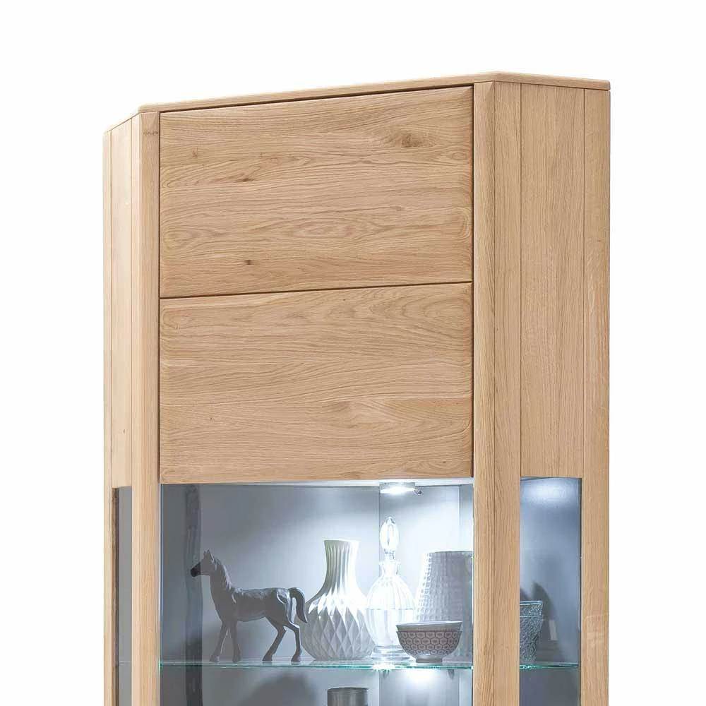 1-türige Eck-Vitrine In Eiche Bianco - Vernella – Bild 4