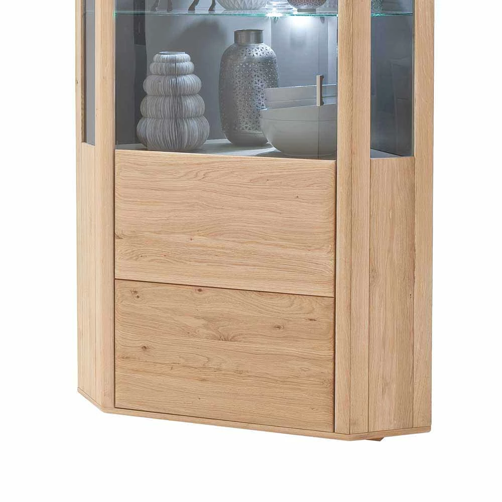 1-türige Eck-Vitrine In Eiche Bianco - Vernella – Bild 5