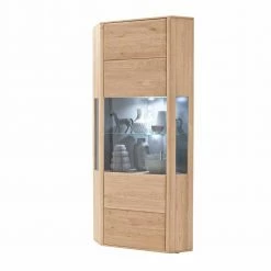 1-türige Eck-Vitrine In Eiche Bianco - Vernella