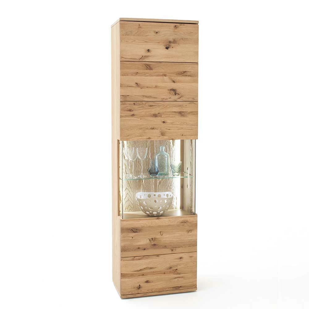 1-türige Schrank Vitrine Aus Massivholz - Crokas – Bild 4