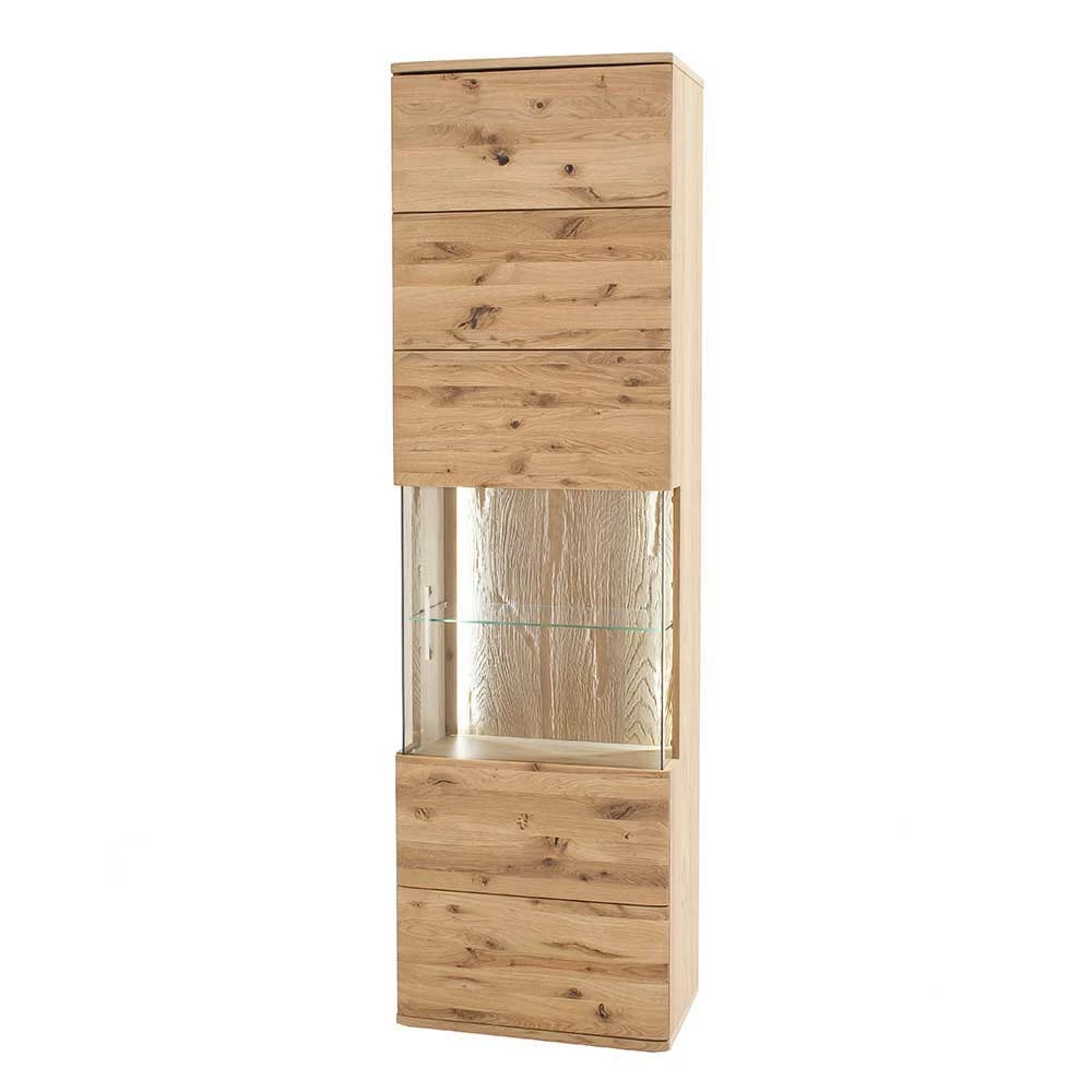 1-türige Schrank Vitrine Aus Massivholz - Crokas