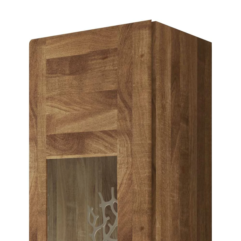 1 Türiger Vitrine Vaskov Aus Wildeiche Massivholz – Bild 3