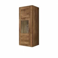 1 Türiger Vitrine Vaskov Aus Wildeiche Massivholz