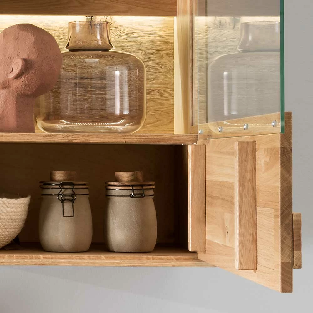 1-türiger Wohnzimmer Hängeschrank Mit Glas & LED - Xeddos – Bild 4