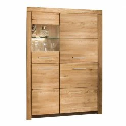102x141x40 Highboard Aus Wildeiche Mit Glaseinsatz - Loitons
