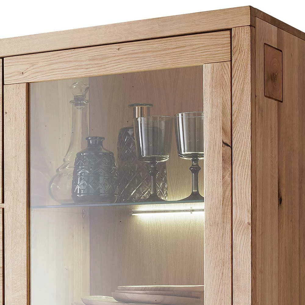 103x148x40 Modernes Holz-Highboard Mit Glaseinsatz - Embleys – Bild 4