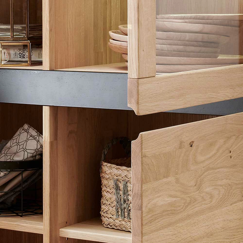 103x148x40 Modernes Holz-Highboard Mit Glaseinsatz - Embleys – Bild 5