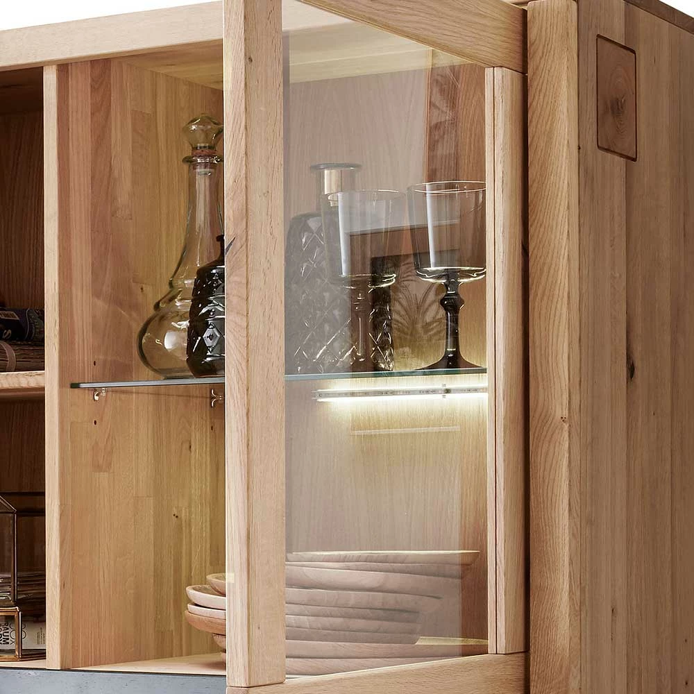 103x148x40 Modernes Holz-Highboard Mit Glaseinsatz - Embleys – Bild 6