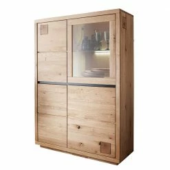 103x148x40 Modernes Holz-Highboard Mit Glaseinsatz - Embleys