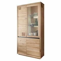 103x205x40 Vitrinenschrank Aus Wildeiche Massivholz - Embleys