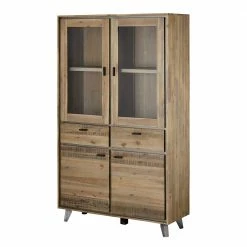 110x187x40 Wohnzimmervitrine 4-türig - Cevesta