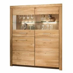 118x141x40 Wohnzimmerschrank Mit Glaseinsätzen - Loitons