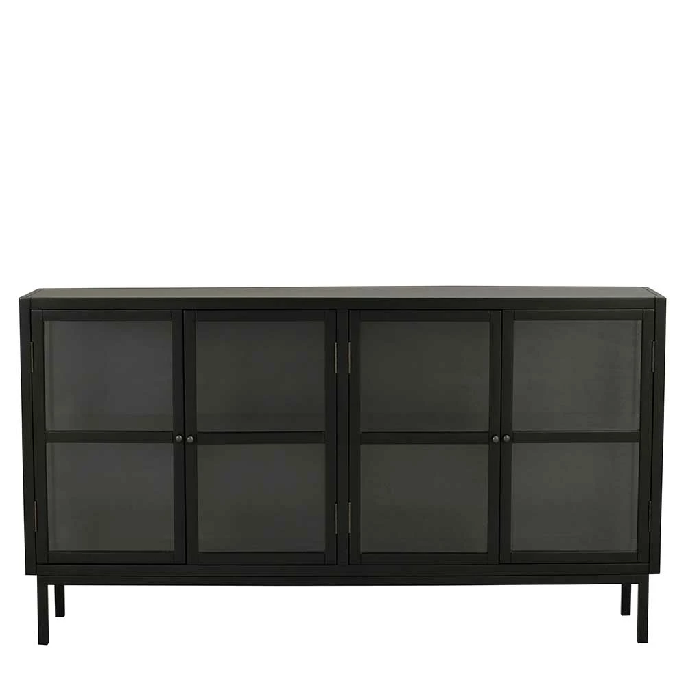 160x88x36 Glastüren Sideboard In Schwarz - Zilova – Bild 3