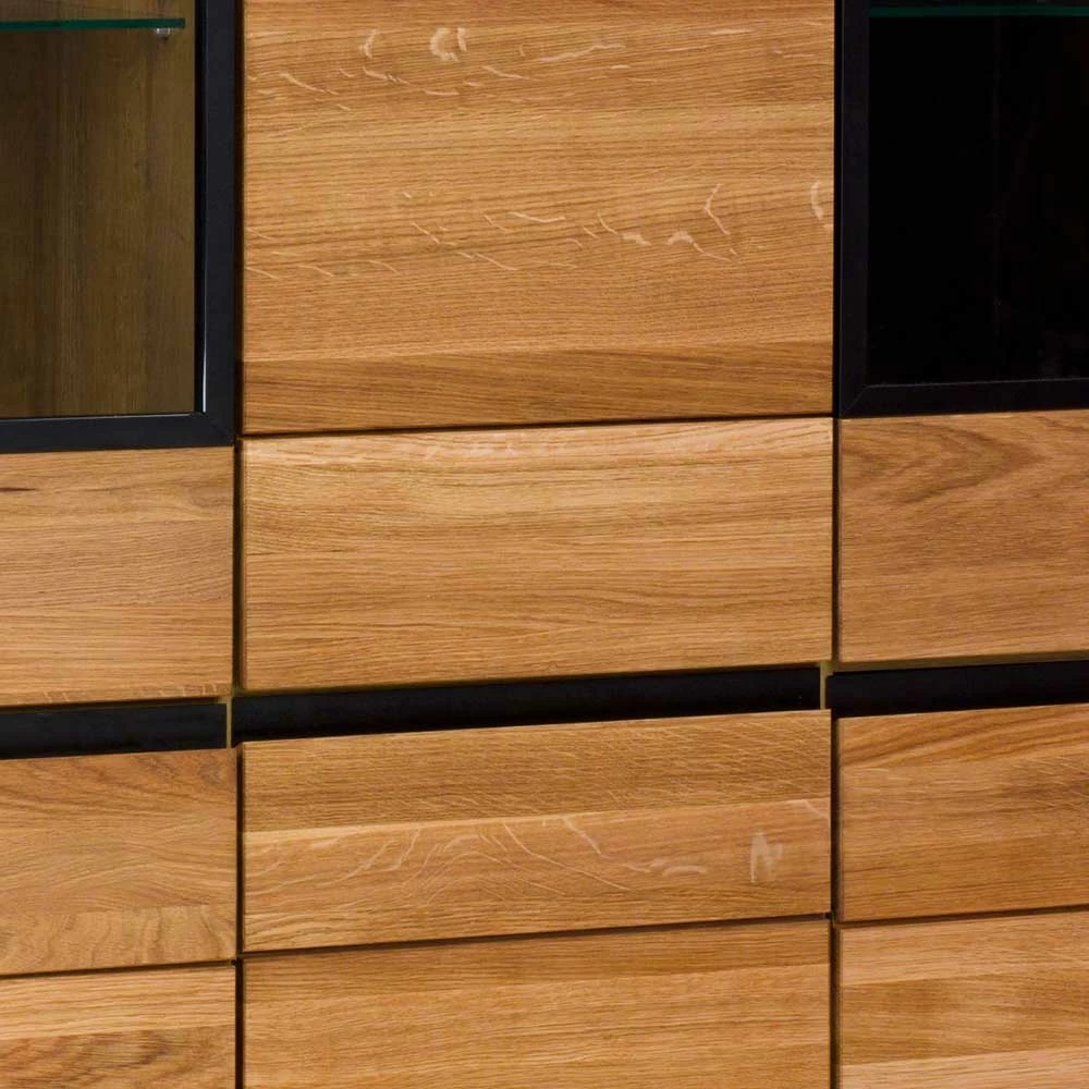 162x148x42 Wohnzimmer Schrank Mit Glas EinsĂ€tzen - Sennya I â Bild 4