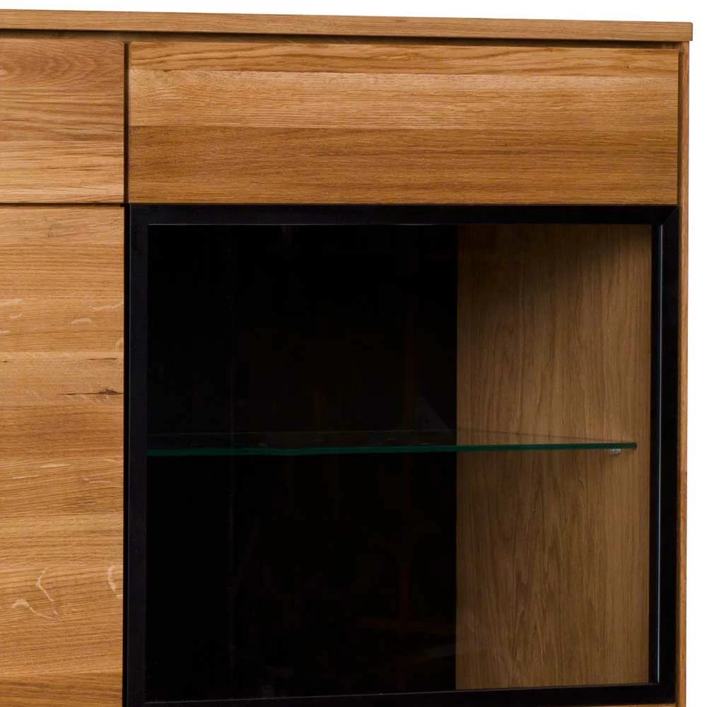162x148x42 Wohnzimmer Schrank Mit Glas EinsĂ€tzen - Sennya I â Bild 5