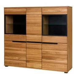 162x148x42 Wohnzimmer Schrank Mit Glas Einsätzen - Sennya I