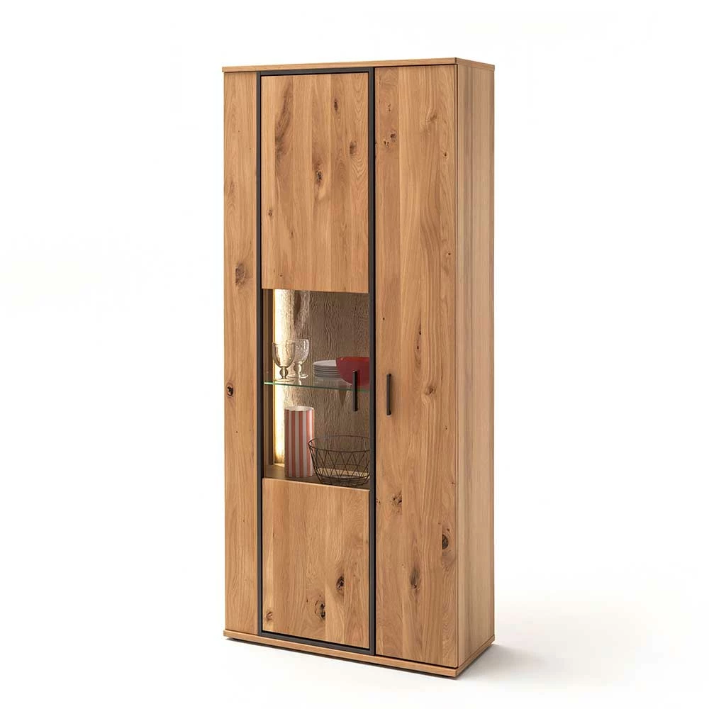 165x115x37 Wohnzimmerschrank Mit Glas Einsatz - Vedreda I – Bild 2