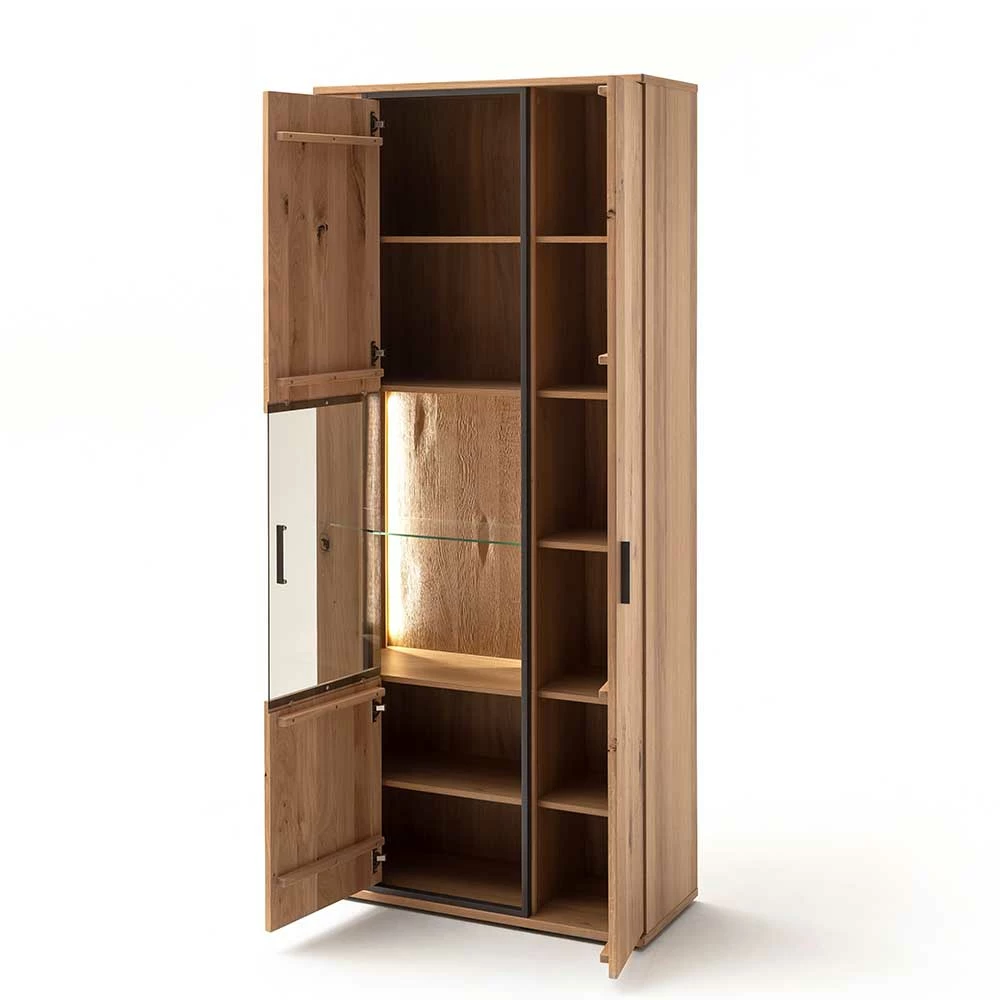 165x115x37 Wohnzimmerschrank Mit Glas Einsatz - Vedreda I – Bild 3