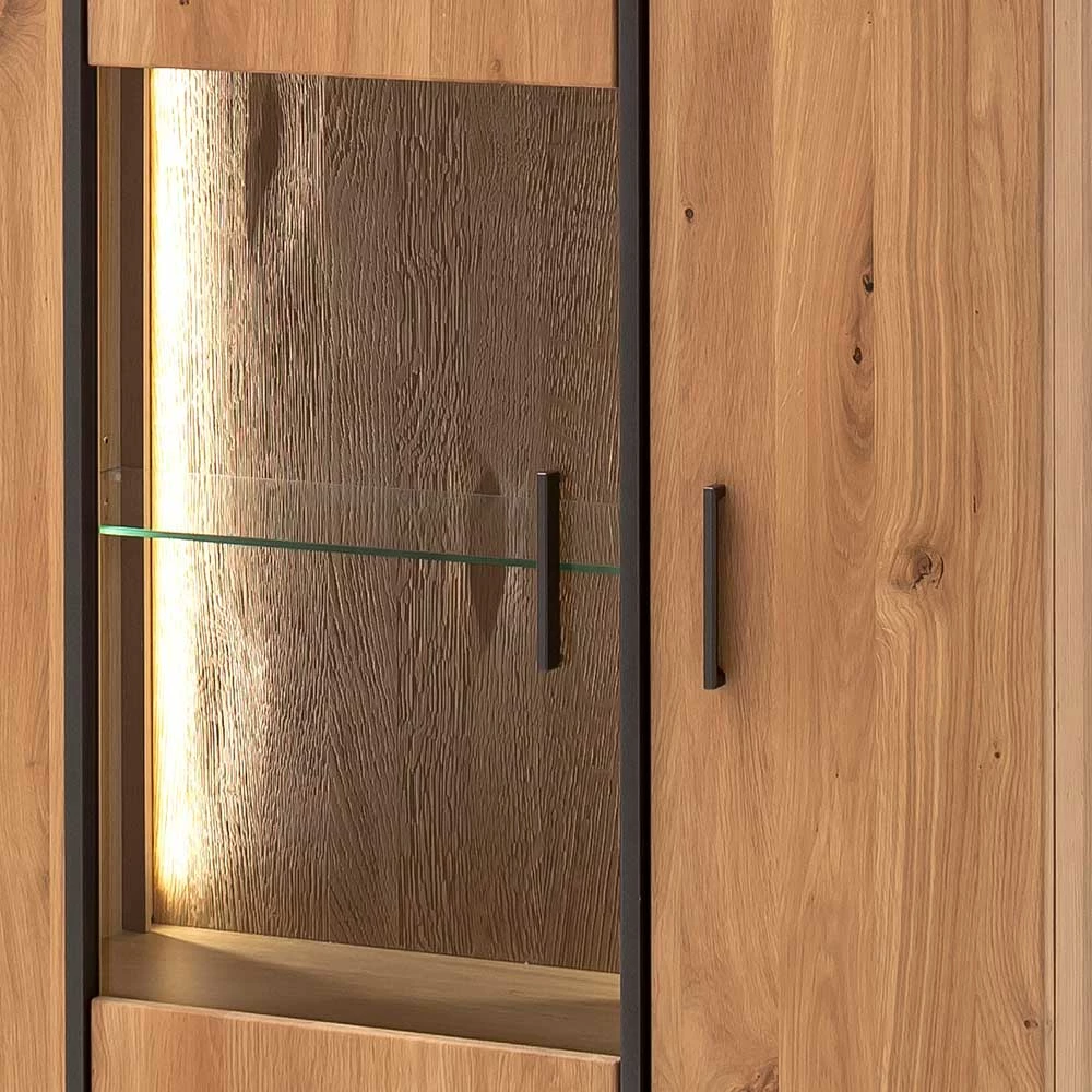 165x115x37 Wohnzimmerschrank Mit Glas Einsatz - Vedreda I – Bild 5