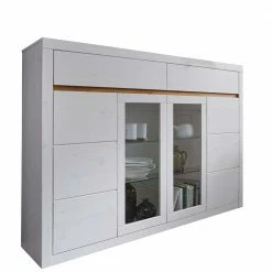 177x125x42 Cm Sideboard In Weiß Mit Glas - Meuvrun