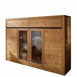 177x125x42 Holz Schrank Mit 2 Glas Türen - Filedria
