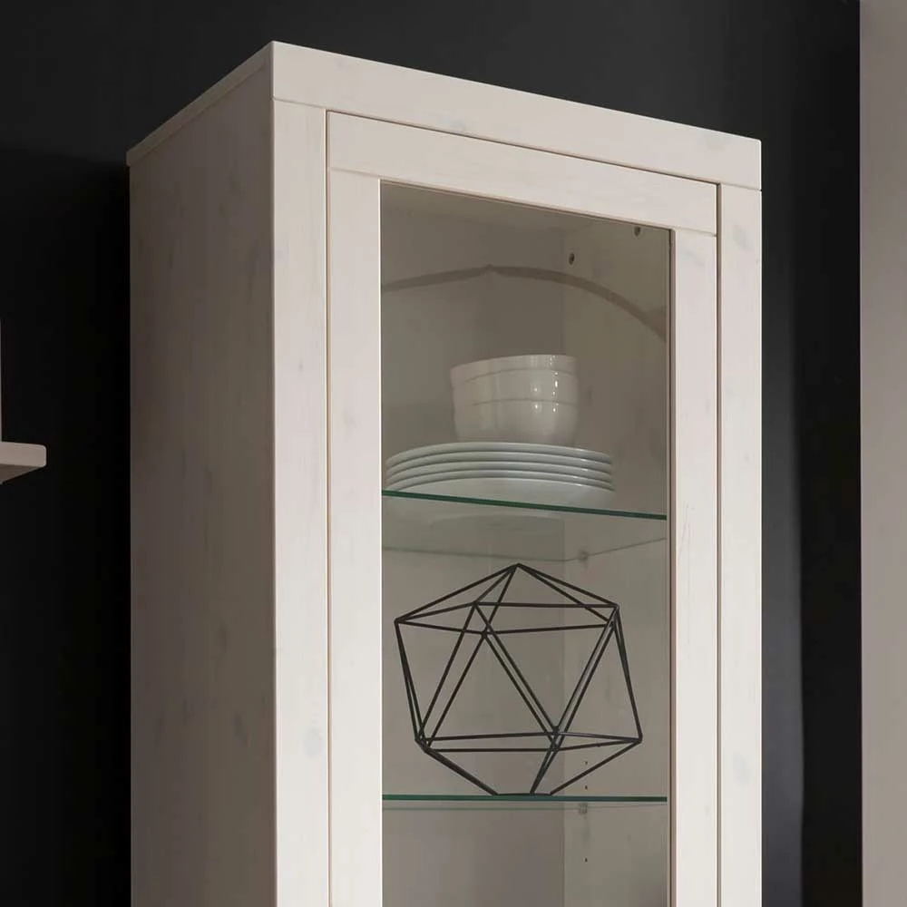 2-türiger Vitrinenschrank In Weiß & Eiche - Meuvrun I – Bild 6