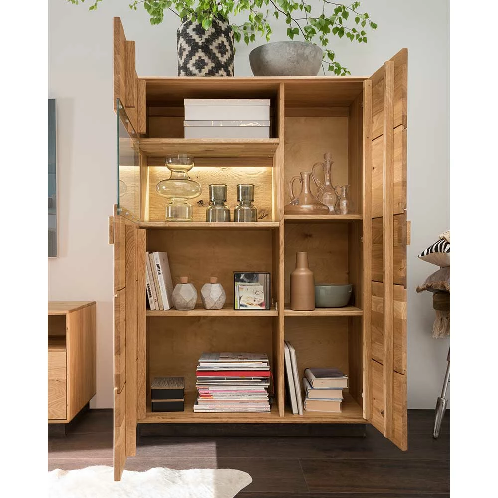 2-türiger Wohnzimmerschrank Mit LED Beleuchtung - Xeddos – Bild 4