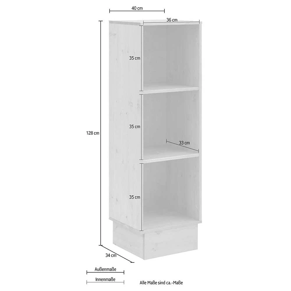 3 FĂ€cher Standregal Aus Kiefernholz - Fausanda â Bild 5