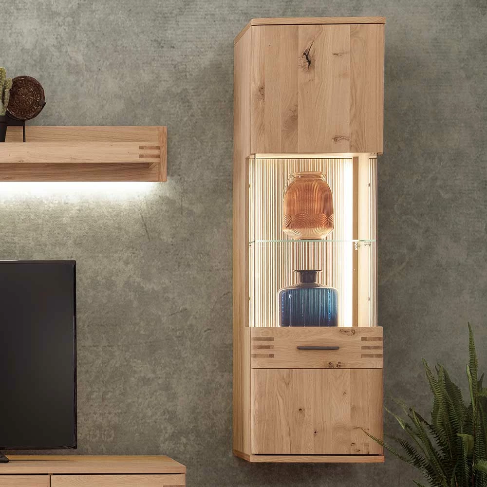 45x149x37 Wandvitrine In Eiche Bianco - Crupean – Bild 3