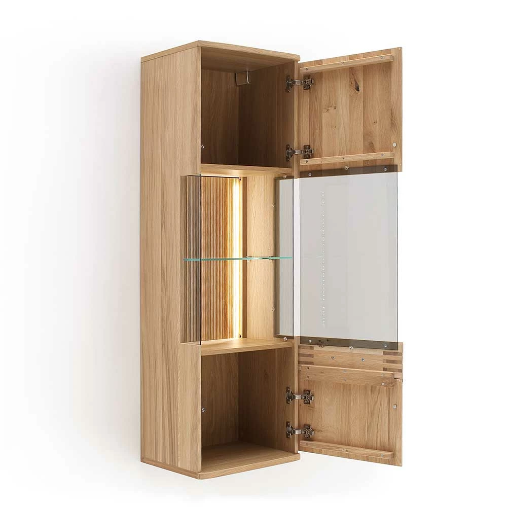 45x149x37 Wandvitrine In Eiche Bianco - Crupean – Bild 4