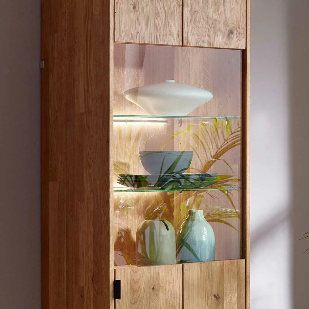 50x200x40 Hoher Wohnzimmerschrank Mit Glas - Varzado – Bild 5