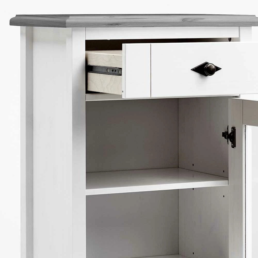 55x149x35 Cm Badezimmer Vitrine In Weiß & Grau - Mirandesca – Bild 6