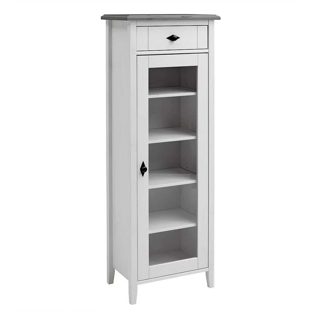 55x149x35 Cm Badezimmer Vitrine In Weiß & Grau - Mirandesca