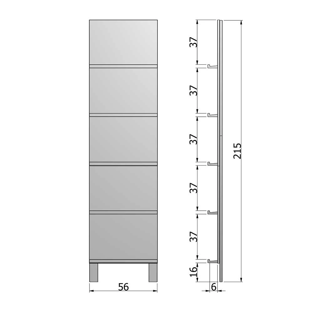 56x215x10 Regal Für Zeitschriften - Ruberta – Bild 3