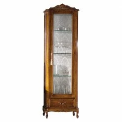 58x184x35 Italienische Vitrine In Nussbaum - Carlenna