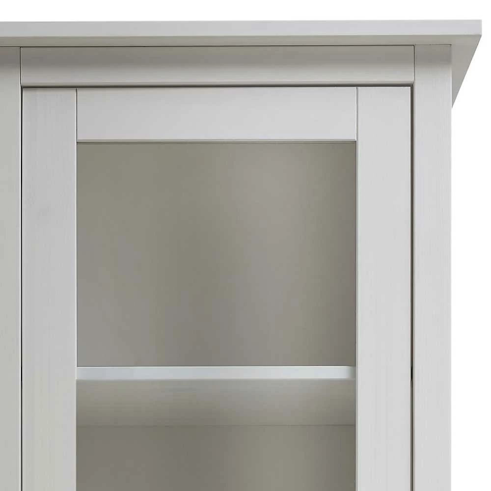 58x200x40 Cm Skandi Vitrine In Weiß Lackiert - Astinion – Bild 4