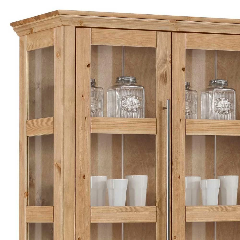 6-türiger Vitrinenschrank Aus Kiefer Massiv - Noellisa – Bild 3