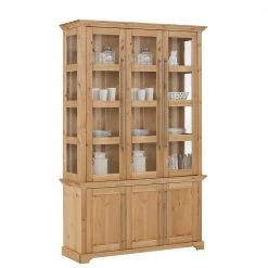 6-türiger Vitrinenschrank Aus Kiefer Massiv - Noellisa