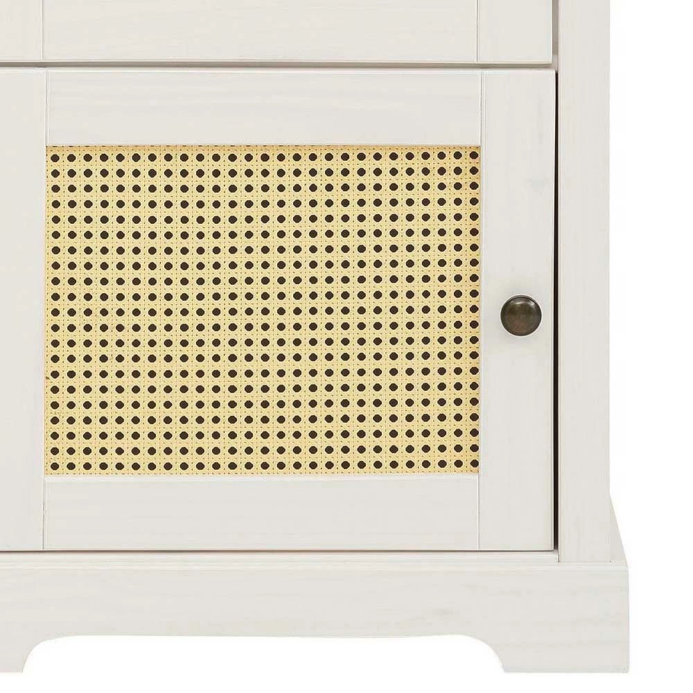 60x140x35 Landhaus Vitrine In Weiß & Beige - Isvair – Bild 6