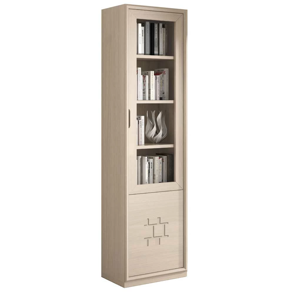 60x225x45 Cm Bücher Vitrine In Esche Hell - Odillava – Bild 2