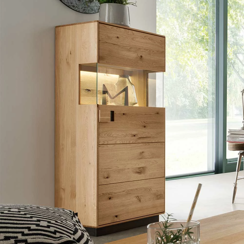 61x142x42 Topp Vitrinenschrank Mit LED & Glas - Xeddos – Bild 3