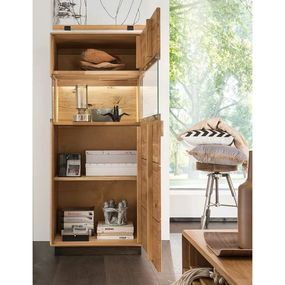 61x142x42 Topp Vitrinenschrank Mit LED & Glas - Xeddos – Bild 4