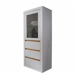 62x150x42 Schrank Mit Glastür & 3 Schubladen - Meuvrun