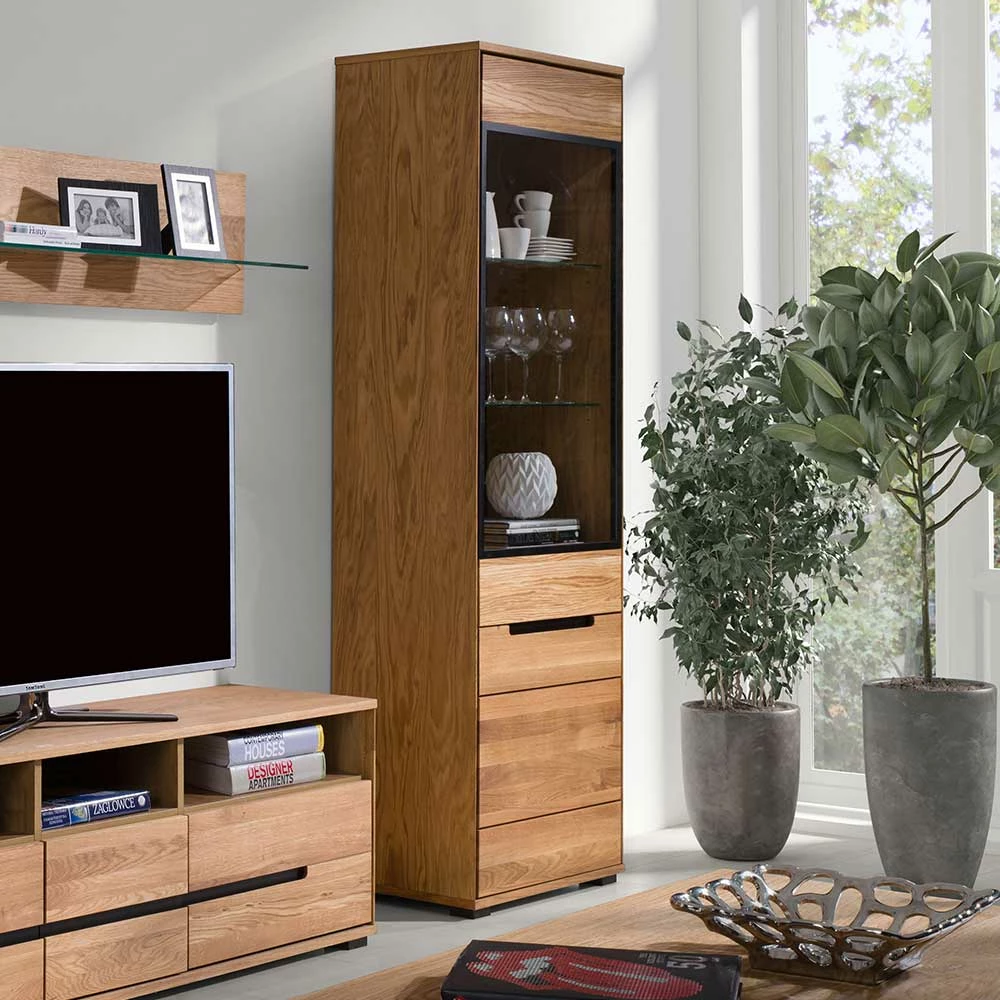 63x197x42 Wohnzimmervitrine 2-türig - Sennya – Bild 6