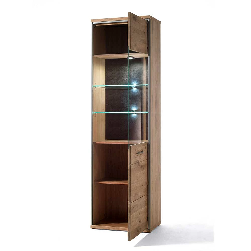 64x201x39cm Vitrine In Eiche Bianco & Silber - Hannica – Bild 4