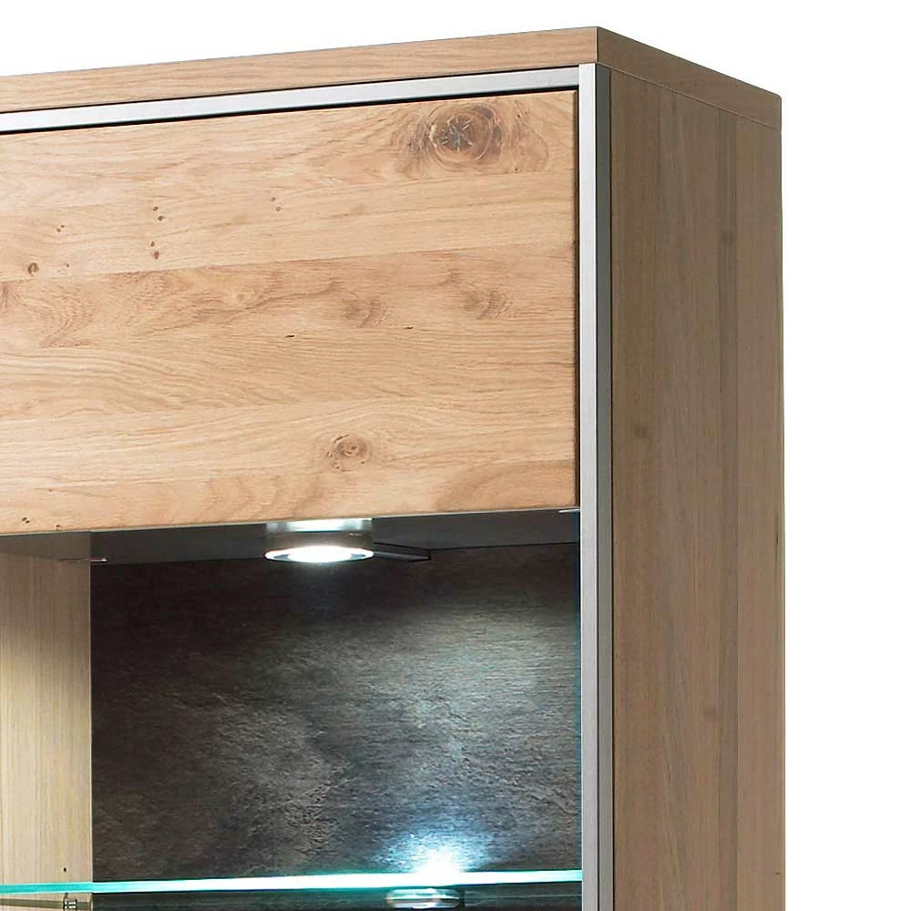 64x201x39cm Vitrine In Eiche Bianco & Silber - Hannica – Bild 5