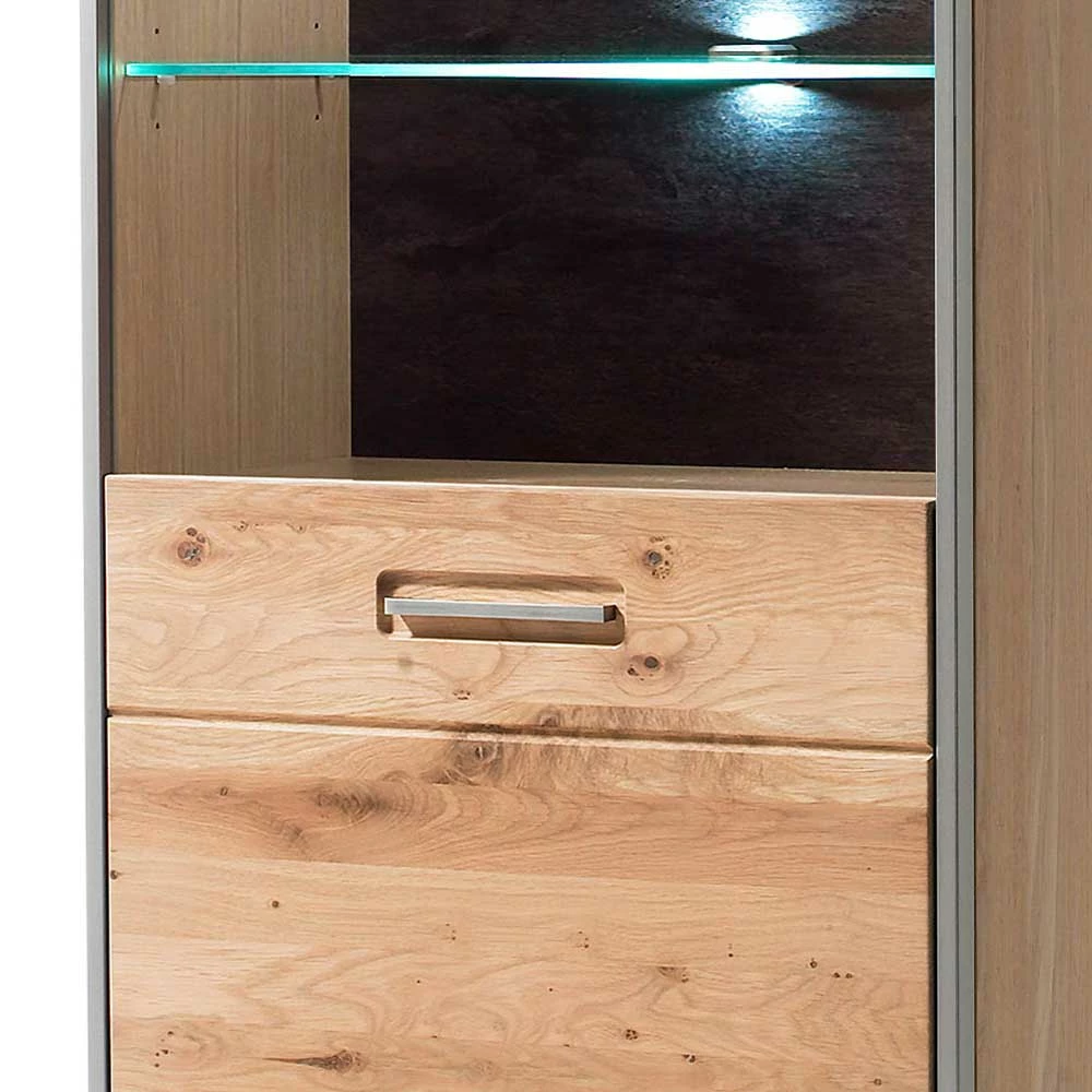 64x201x39cm Vitrine In Eiche Bianco & Silber - Hannica – Bild 6