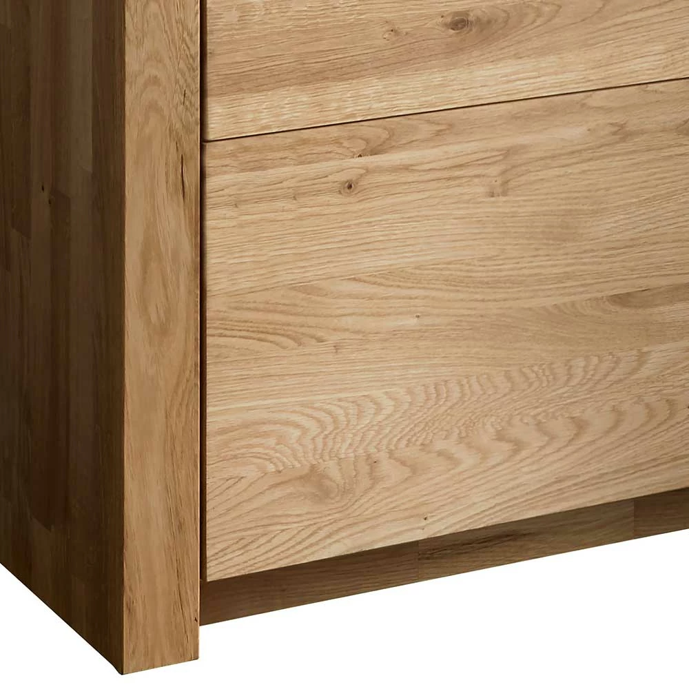 65x141x40 Vitrinenschrank Aus Wildeiche Massivholz - Loitons – Bild 5