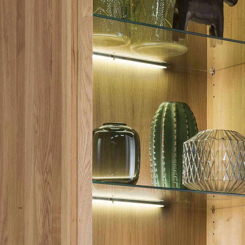 65x205x40 Echtholz Vitrine Aus Wildeiche - Embleys – Bild 6