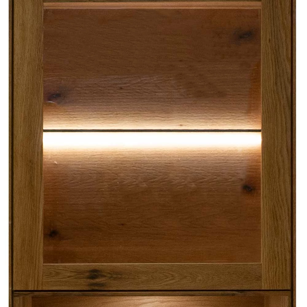 65x205x40 Zerreiche Vitrine Massiv - Palium – Bild 6